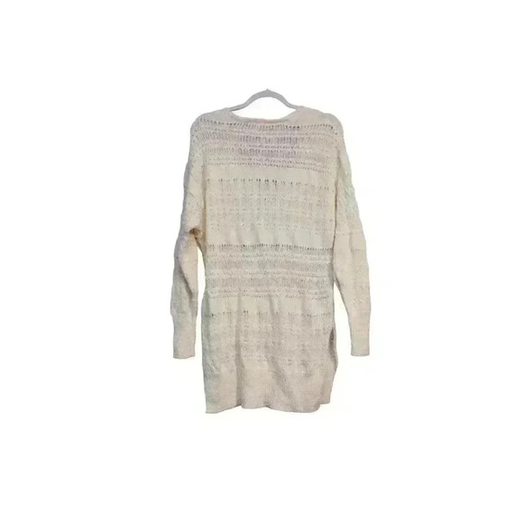 Free People Tunic Sweater Blouse Size Small Ivory Open Knit Boho Oversized Cozy - Picture 7 of 12